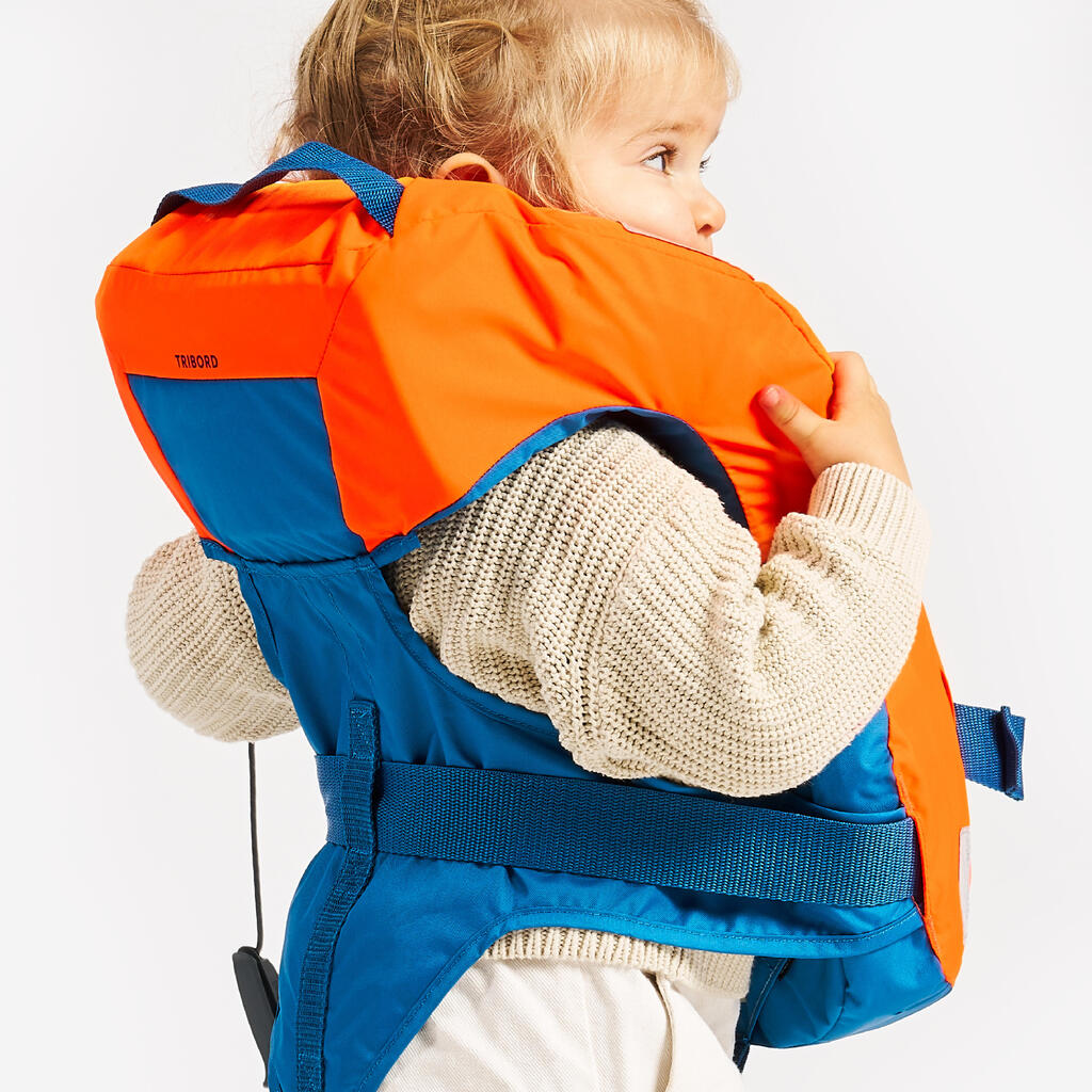 LJ100N easy baby life jacket for babies and infants 10-15 kg orange blue